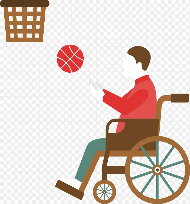 坐着轮椅打篮球的人