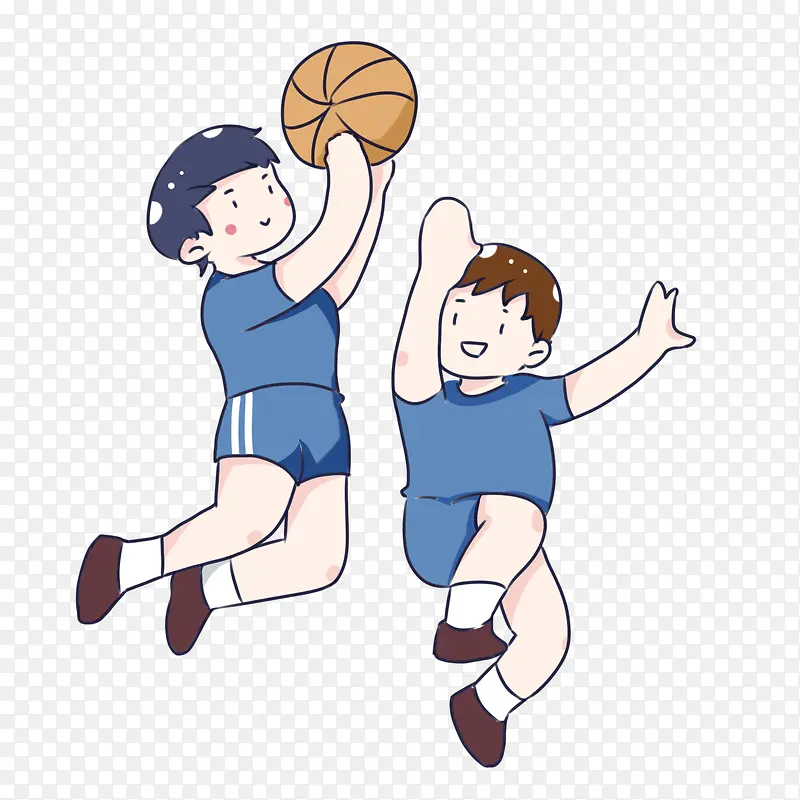 打篮球的男孩卡通图
