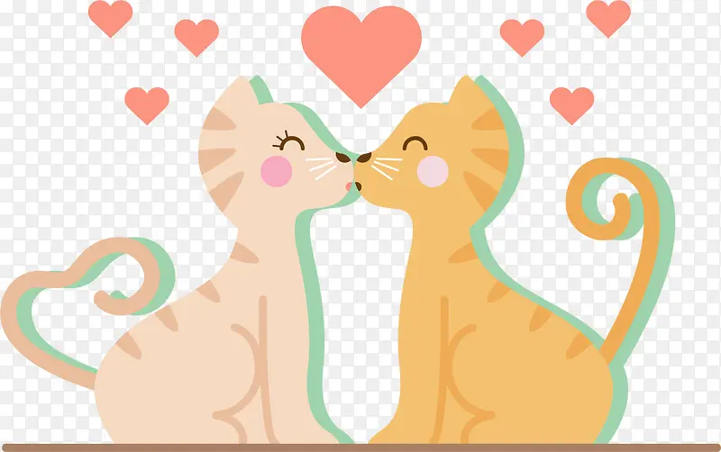 情人节亲吻的猫咪