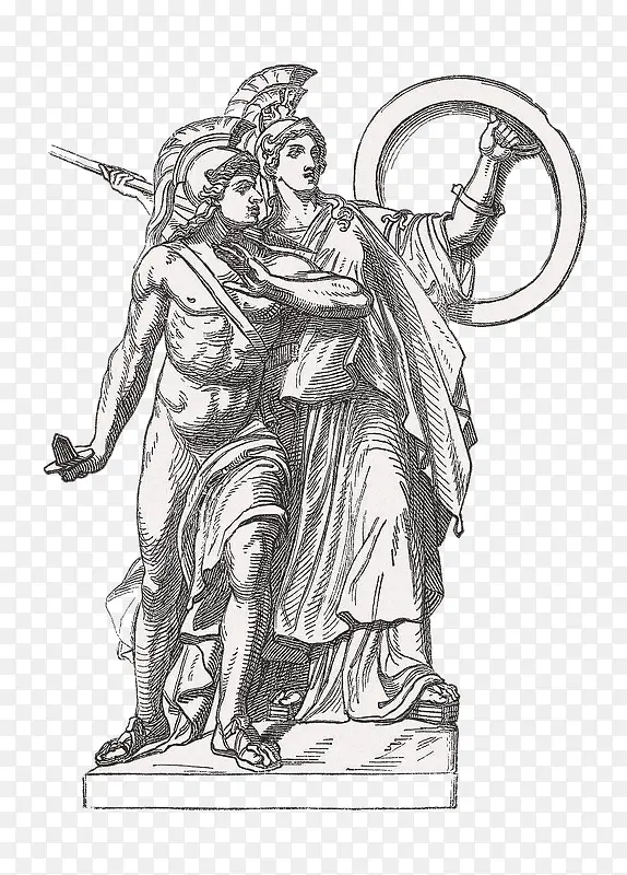 古希腊神话阿基里斯与米勒娃