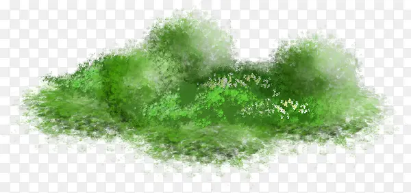 绿色小草云朵