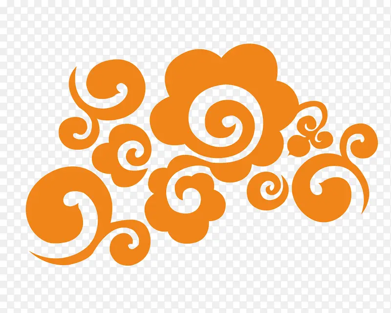 橙色祥云装饰图案