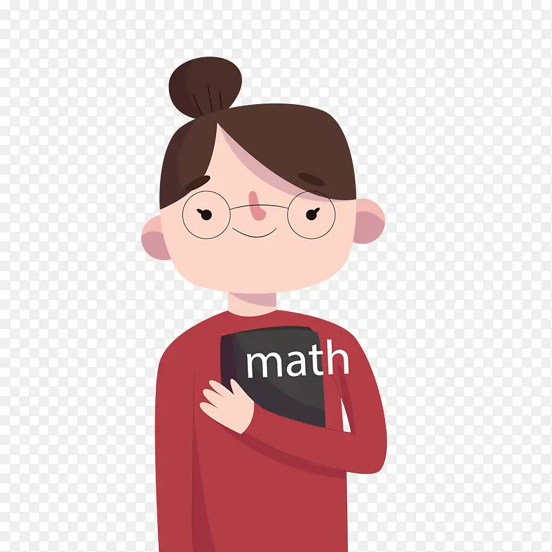 卡通拿着书本的人物