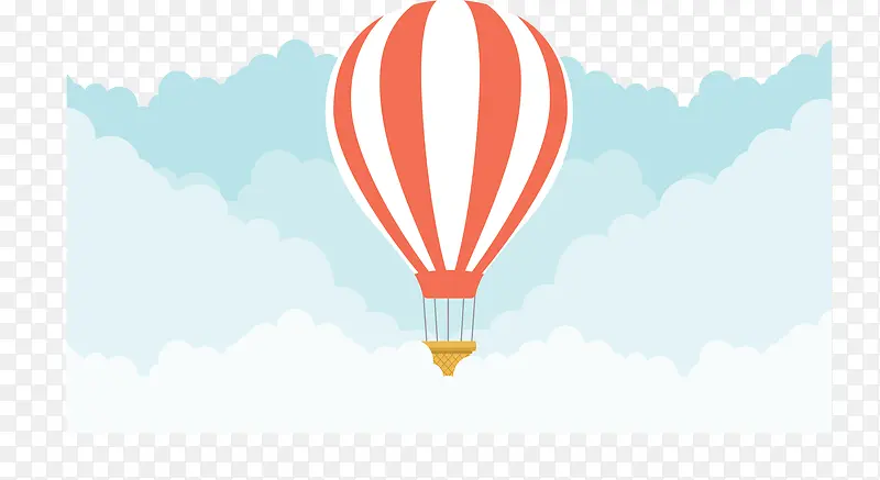 空中云层里的热气球