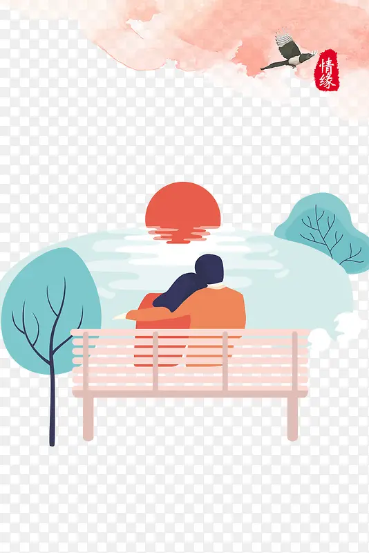七夕手绘风格海报