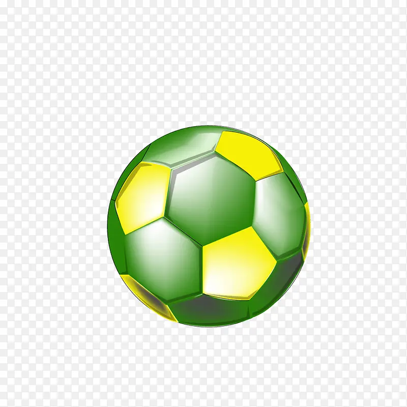 卡通黄色绿色相间的足球素材
