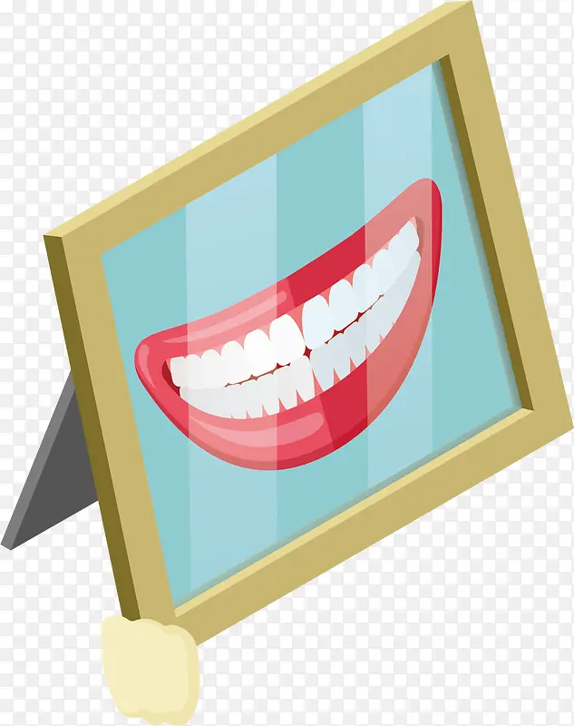 矢量图相框里的牙齿