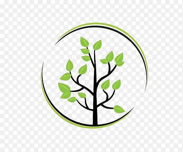 圆形树木logo
