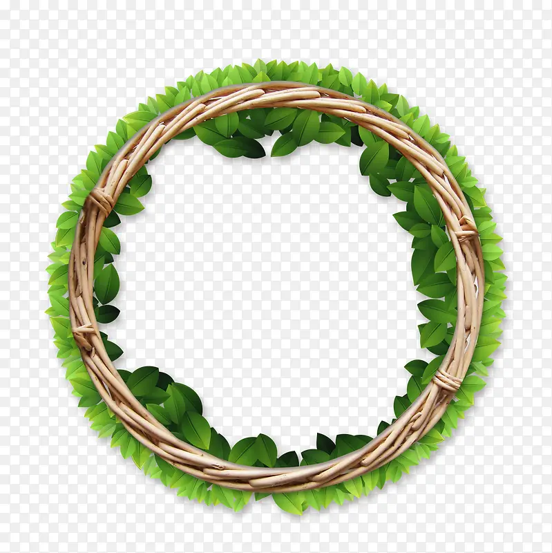 绿叶竹编圆环