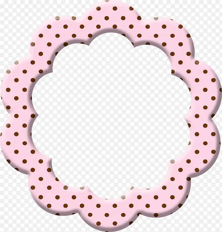 粉色花纹圆环相框