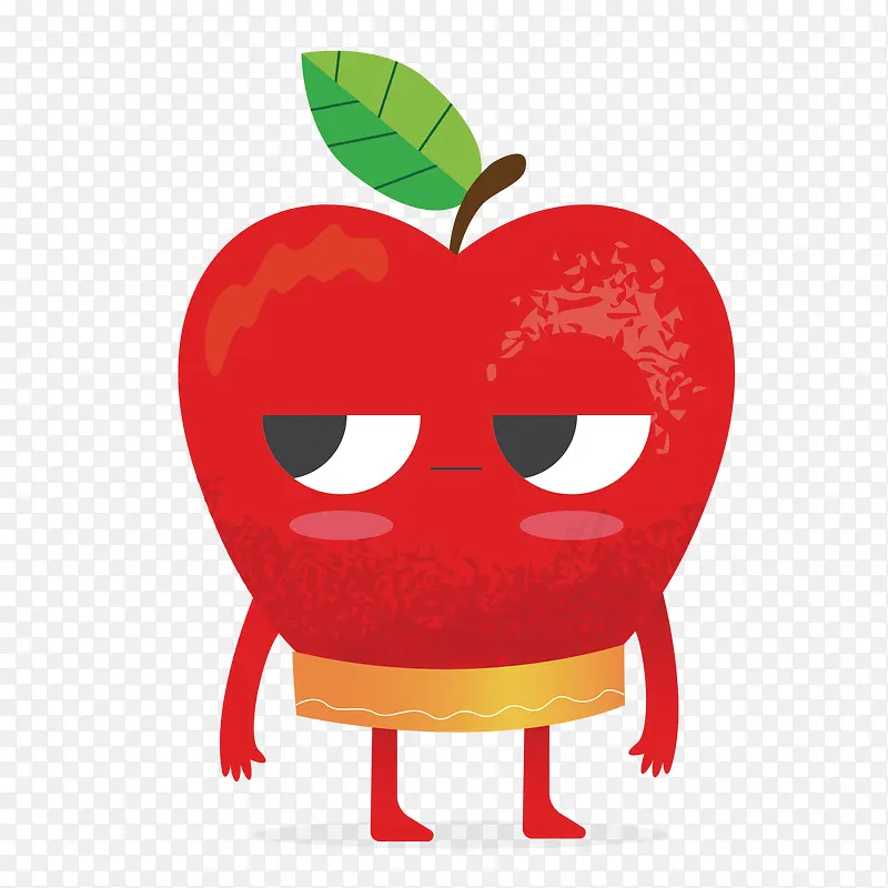 矢量红色侧视苹果