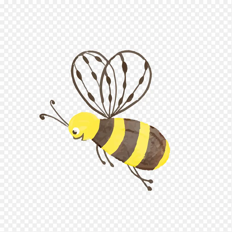 卡通水彩蜜蜂免抠素材