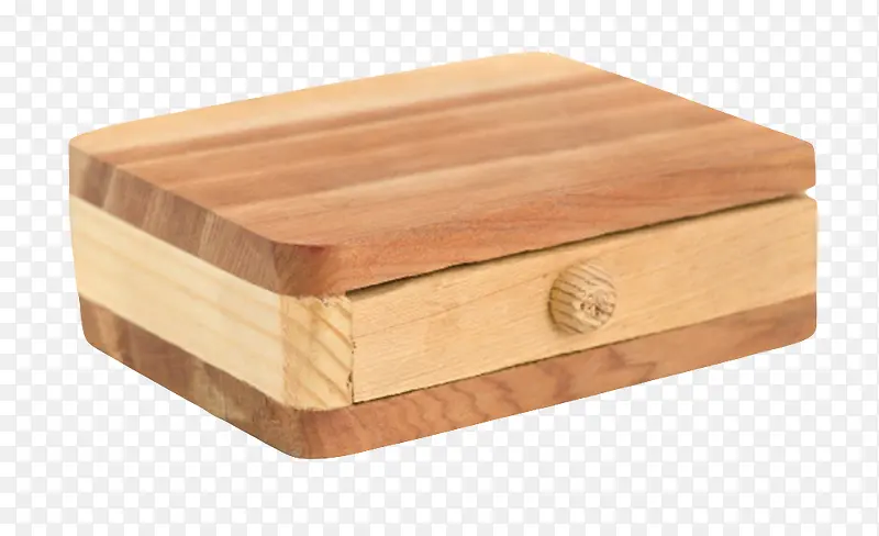 卡其色光滑抽拉式的复古木盒实物