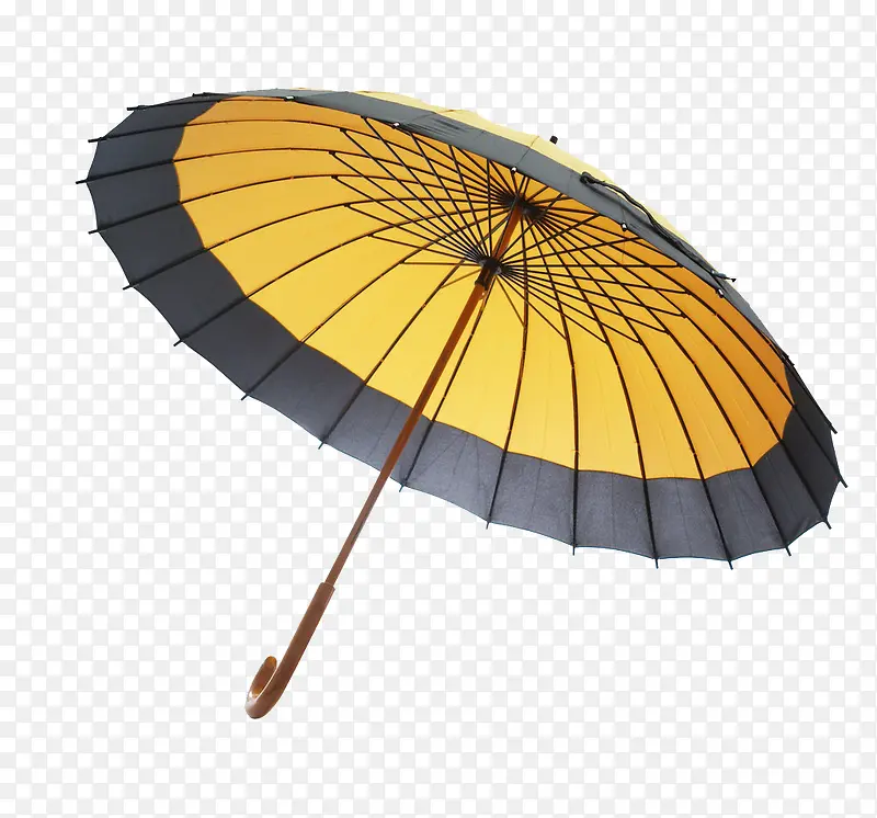 黑黄大雨伞