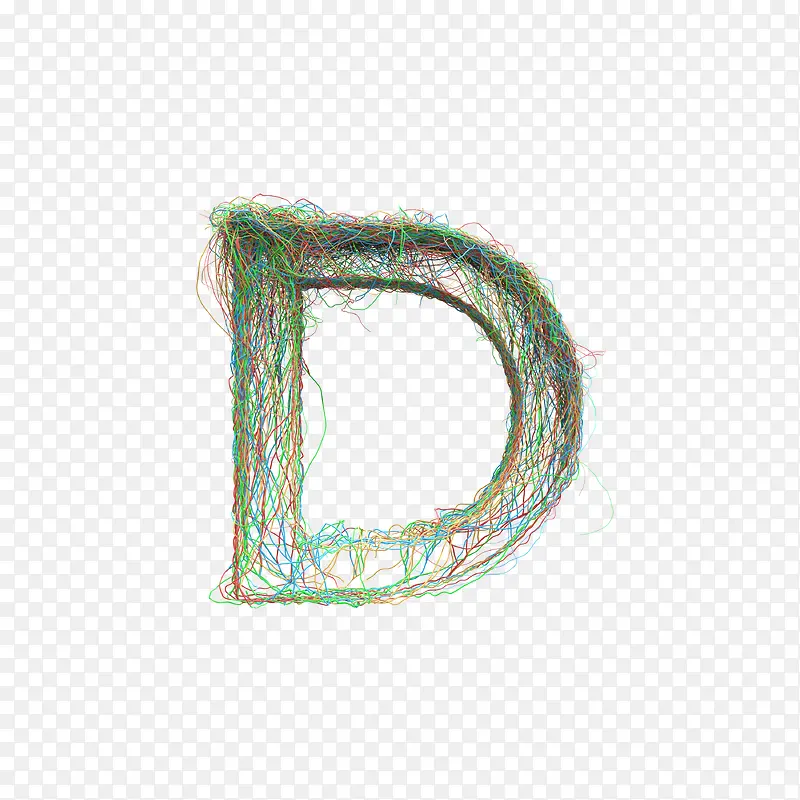 手绘彩线缠绕英文字母DPNG图片素材下载_图片编号qvngwmpq-免抠素材网