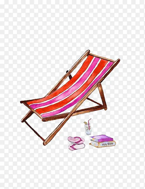 水彩沙滩椅