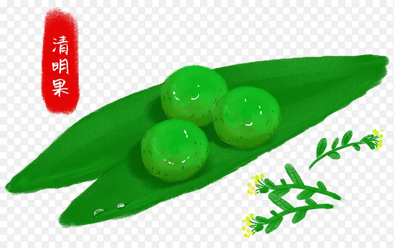 手绘装饰青团素材