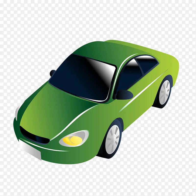 绿色的轿车设计矢量图