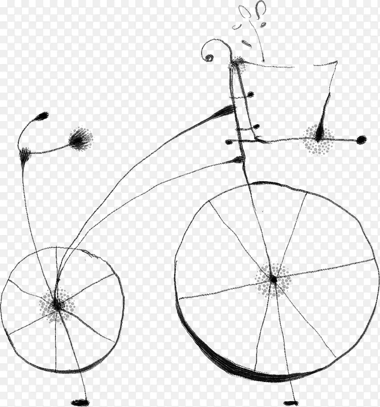 扁平风格合成简笔画自行车