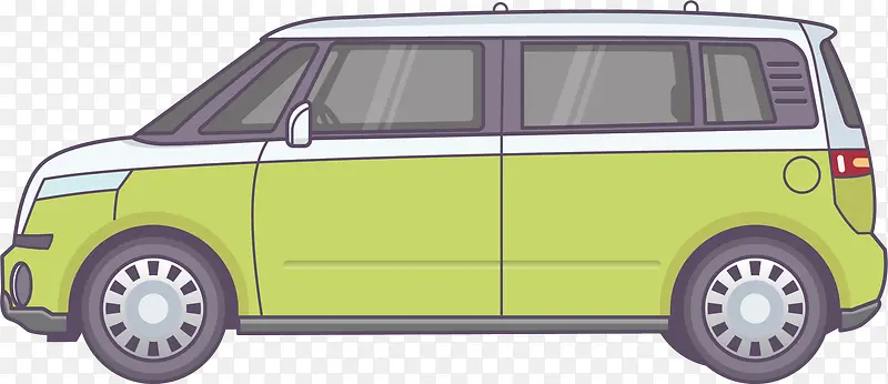绿色手绘线稿创意汽车元素
