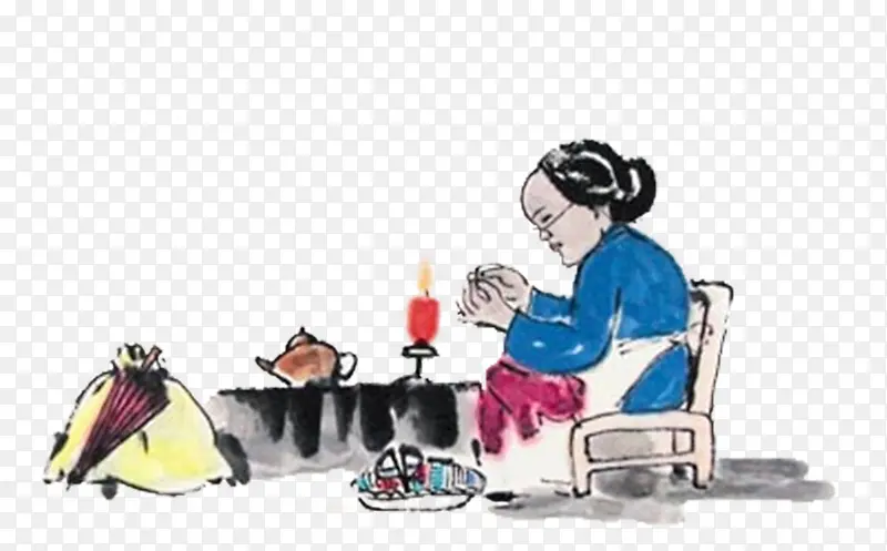 中国风游子吟孟郊插画PNG图片素材下载_图片编号yaxbzodq-免抠素材网