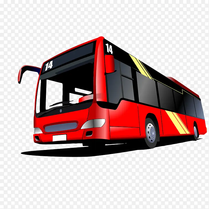 红色的公交车车辆设计