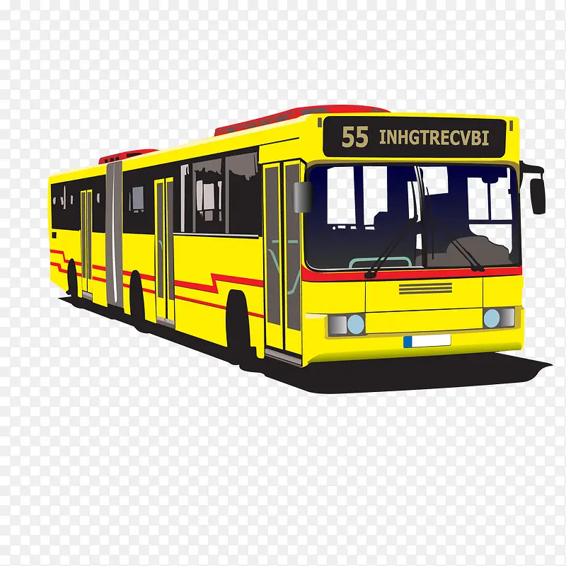 卡通黄色的公交车设计