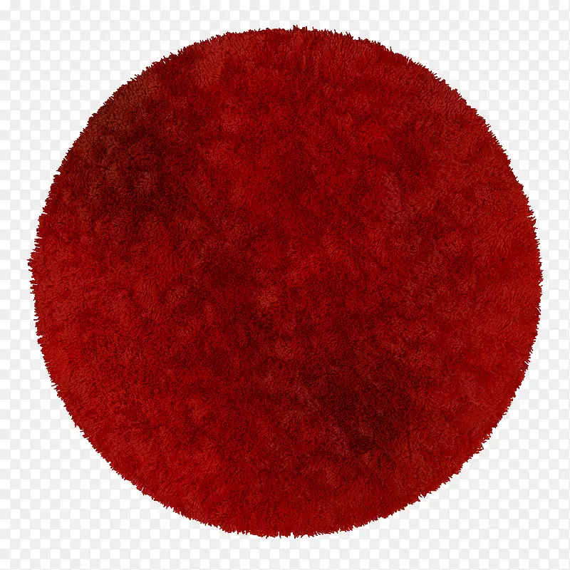 红色圆形北欧地毯
