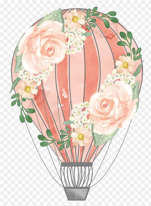 花朵装饰热气球