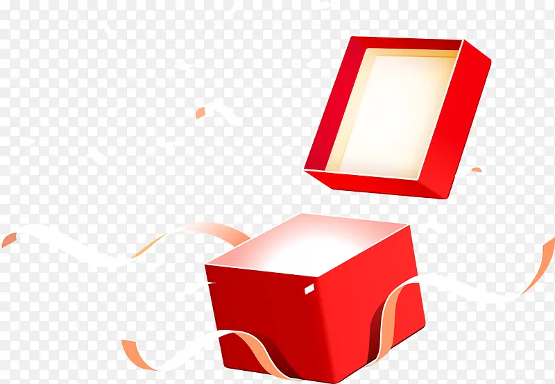 打开的红色礼盒装饰图案