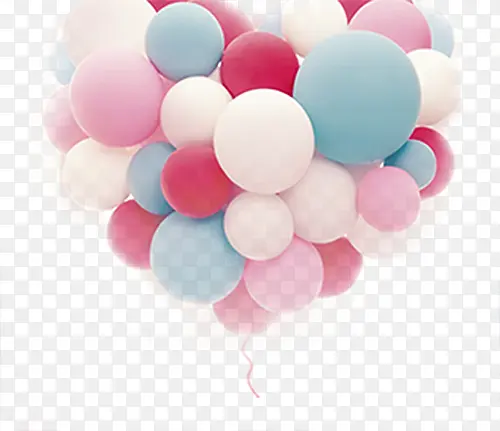 气球白色粉色蓝色