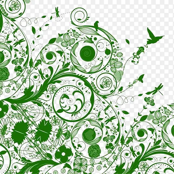 绿色花纹装饰
