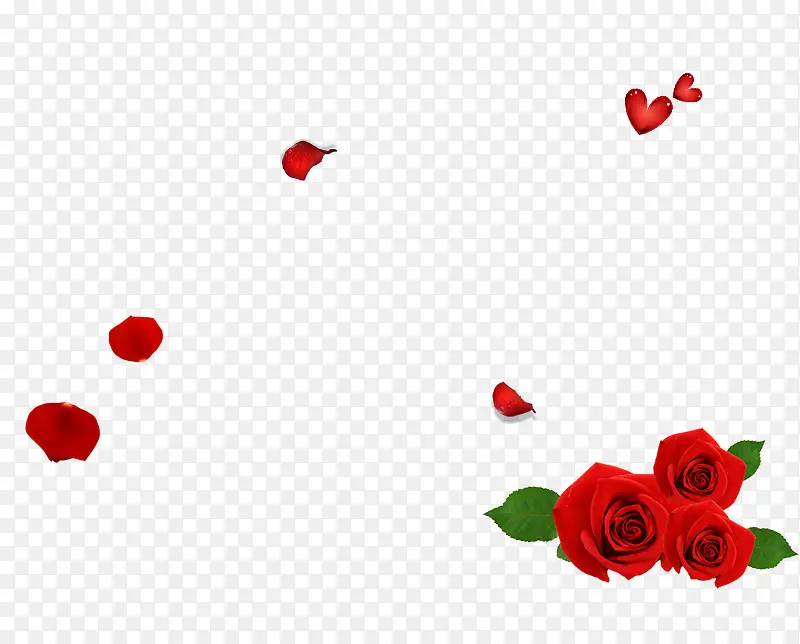 红色玫瑰花花瓣装饰图案
