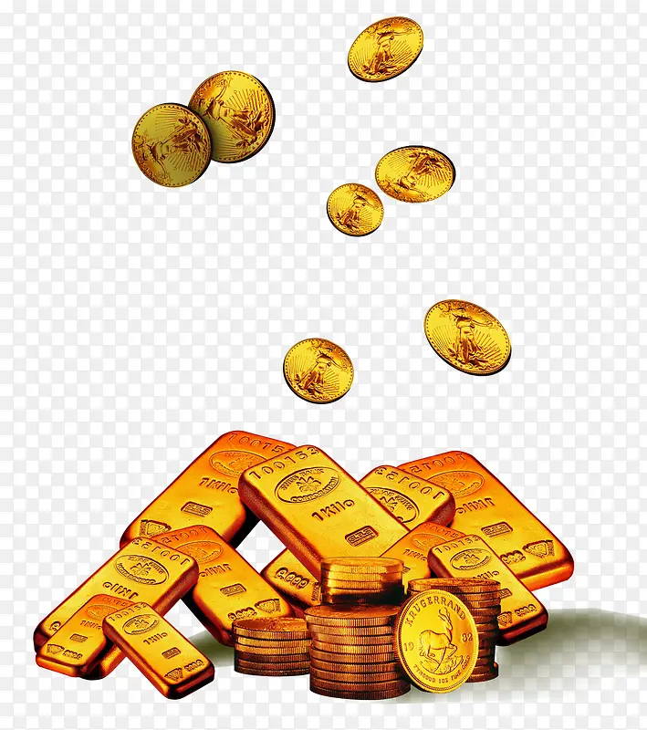 金块金币飞舞漂浮素材