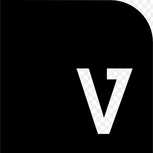 字母V键方形与一个圆角图标