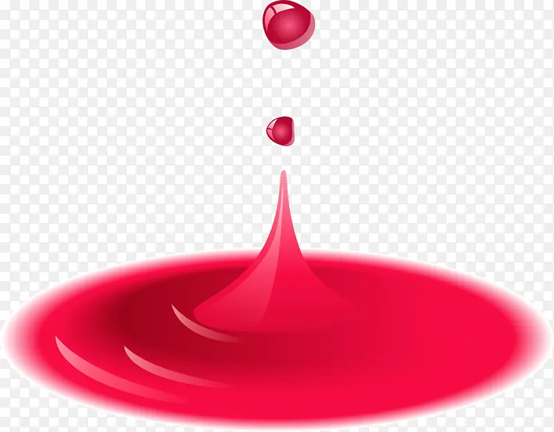 红色圆形水潭水滴