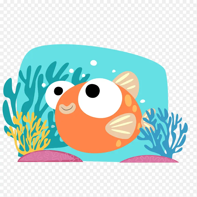 可爱的小鱼动物设计