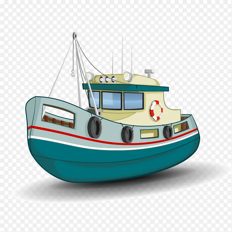 卡通渔船