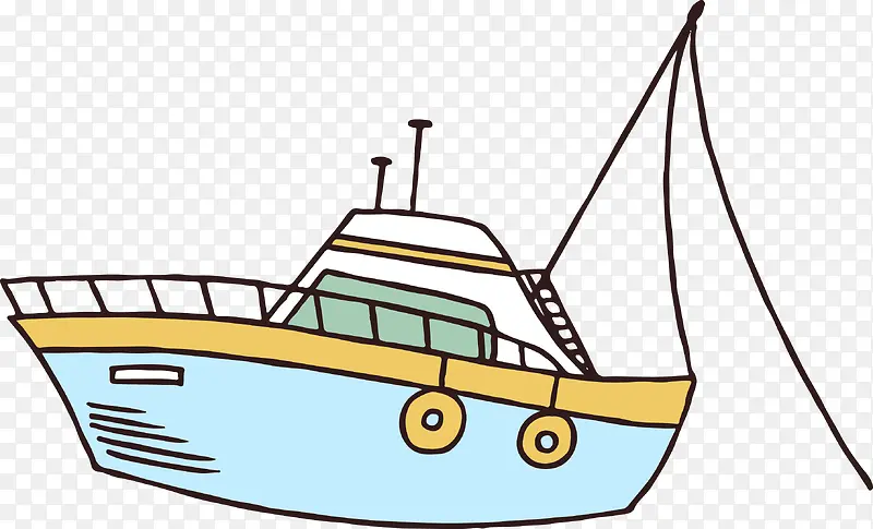 卡通渔船素材