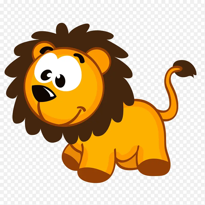 卡通橙色的小狮子设计