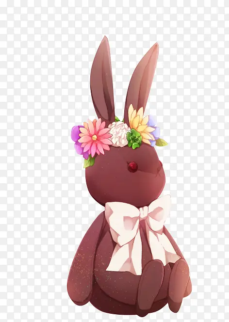 可爱巧克力色小兔