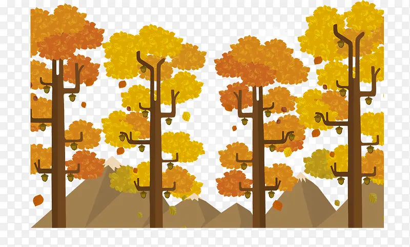 秋季景观高树背景图
