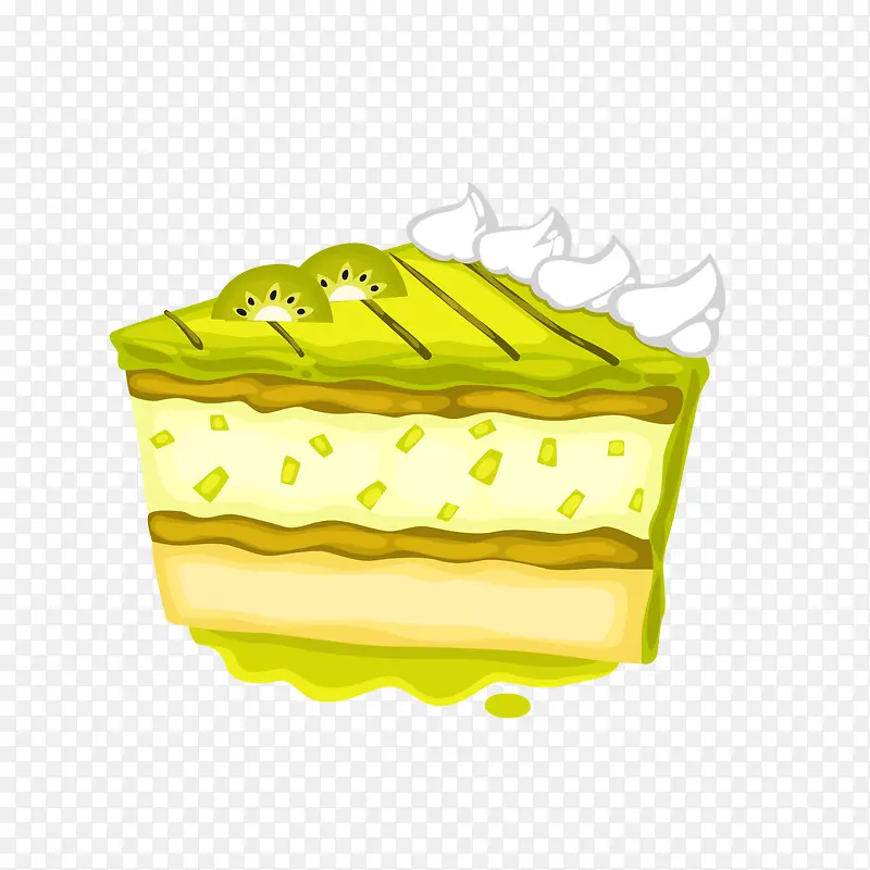 绿色抹茶蛋糕矢量图