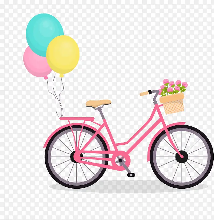 粉色手绘自行车装饰