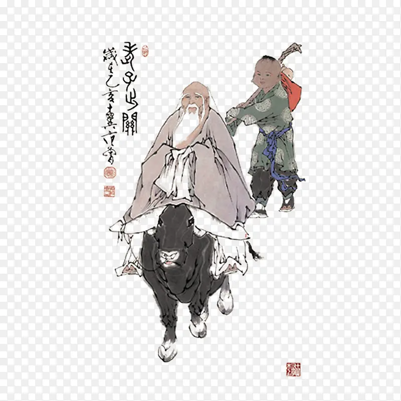 中国风老子出关PNG图PNG图片素材下载_图片编号yrejpjxq-免抠素材网