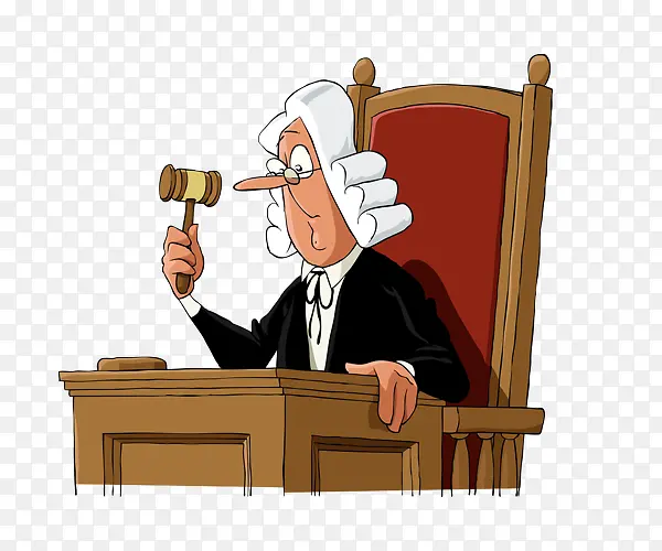 卡通手绘法庭上的法官