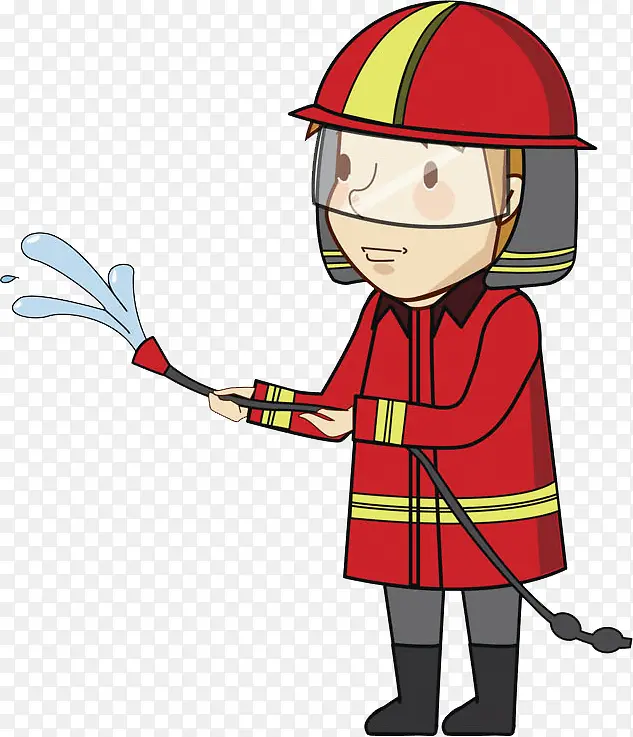 手绘消防员