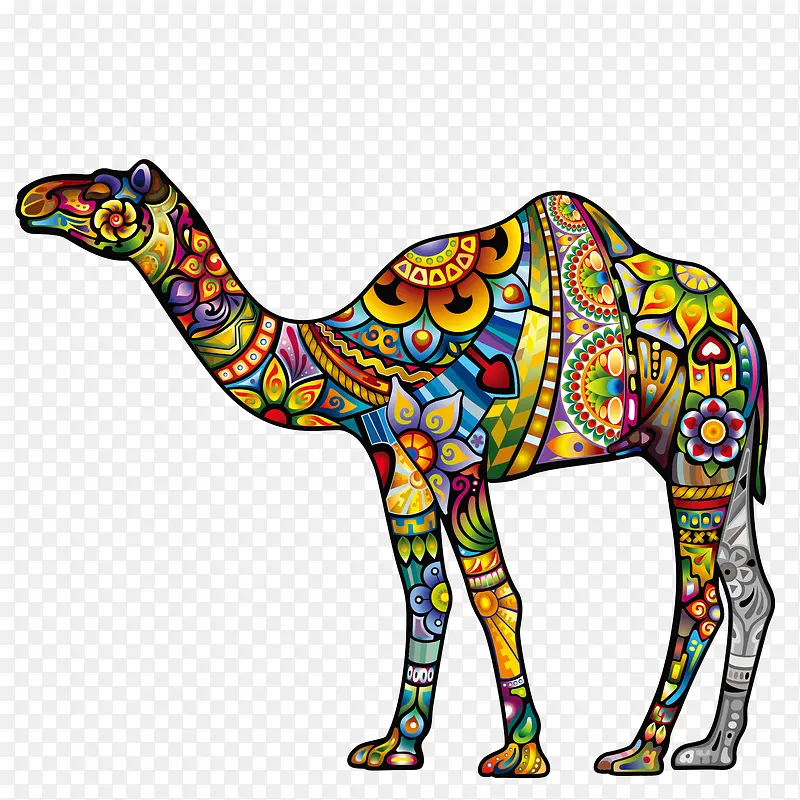 花纹图案的骆驼简图