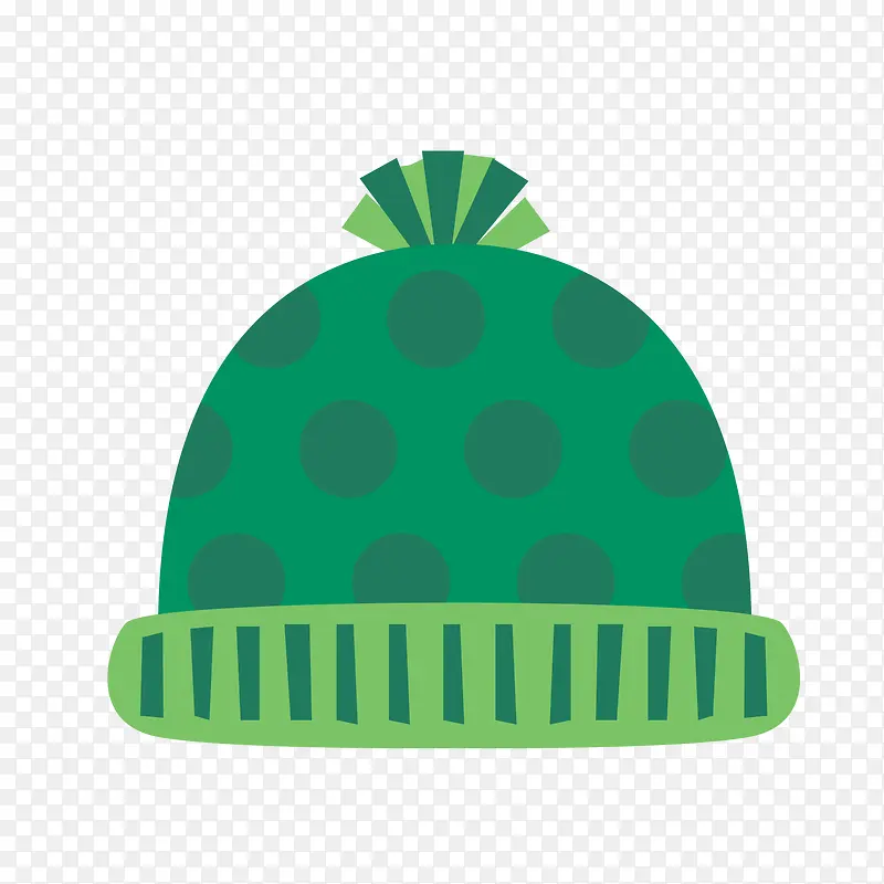 绿色毛线帽子矢量图