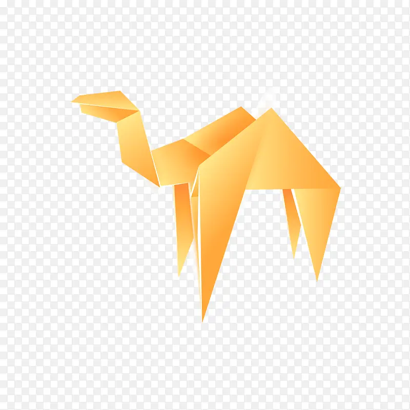橙色的折纸骆驼